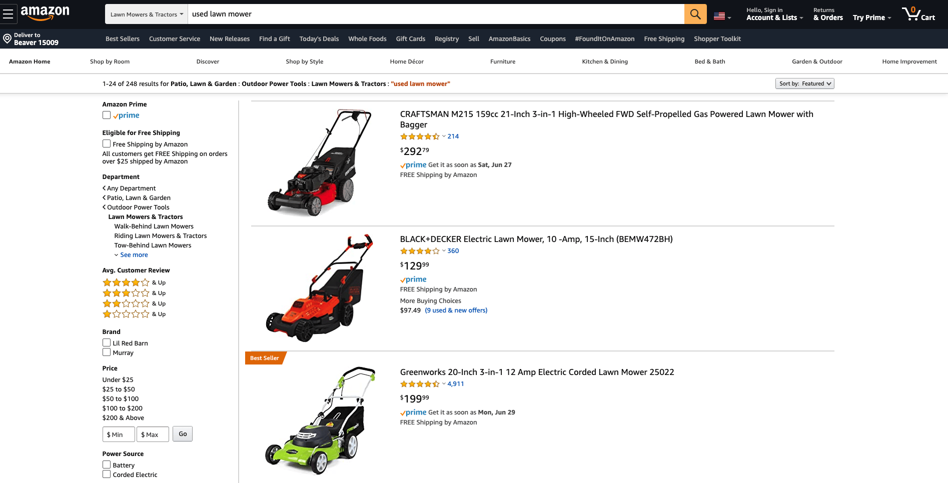 Amazon Lawn Mower