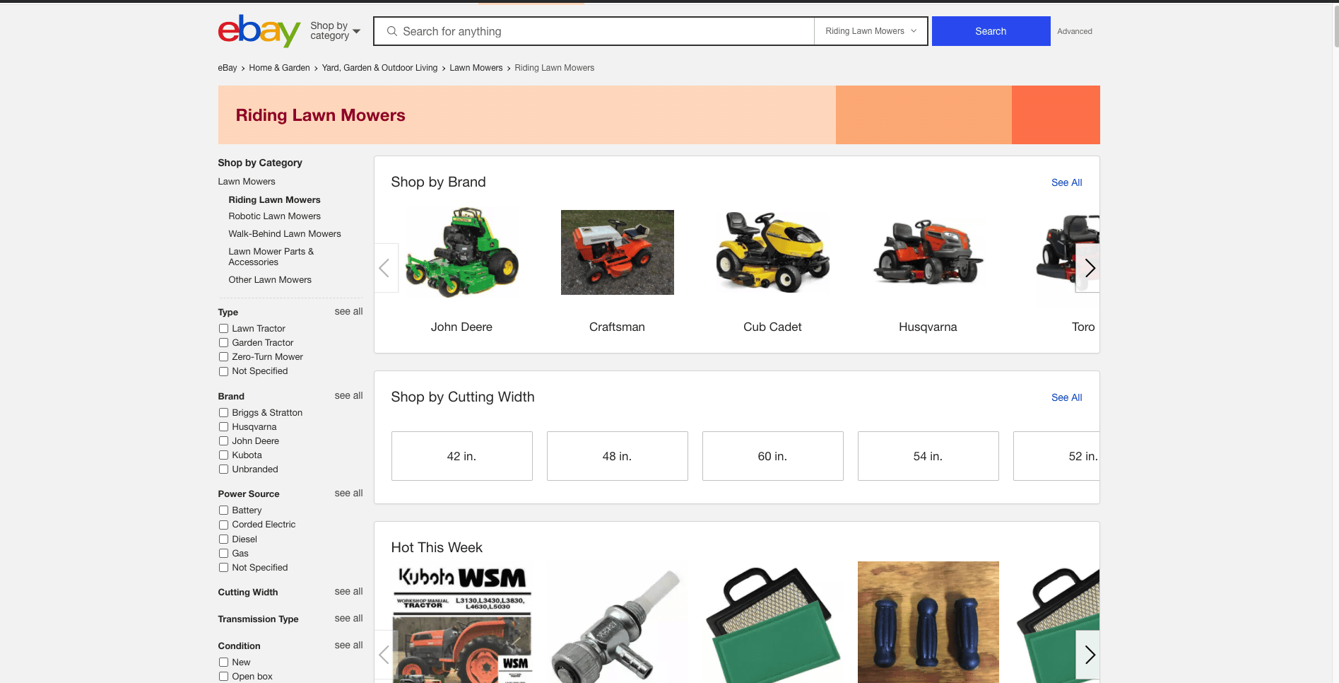 ebay Lawn Mower Listing